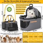 PAWZIDEA Double Pet Stroller with 2 Detachable Carrier, Lightweight Portable Travel Crate & Car Seat Combo & TSA-Approved Expandable Carrier, Foldable Jogger Stroller for 2–4 Cats or Small/Medium Dogs