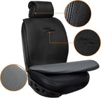 Sojoy IsoTowel Car Seat Cover for Front Seat,Microfiber Breathable Cloth Seat Protector,with Quick-Dry Non-Slip Back for All Workouts,All-Weather (Carbon Black, 1 Pcs)