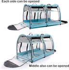 Mispace Portable 2 Pet Carriers for Cats Collapsible Cat Condo for Car Travel Pet Kennel Show Cages with Portable Carry Bag Hammocks Mats and Litter Box
