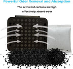 2 Pack Stick On Deodorizing Box, 12 Pack Odor Removing Refills for Trash Can, Activated Charcoal Odor Eliminator for Indoor Kitchen Trash/Diaper Pails/Wardrobe/Shoe Cabinet (Black)