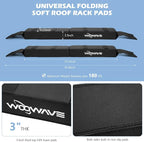 WOOWAVE Premium Kayak Roof Rack Pads Universal Car Soft Roof Rack Kayak Carrier for Canoe/Surfboard/Paddleboard/SUP/Snowboard with Tie Down Straps, Tie Down Rope, Quick Loop Strap and Storage Bag