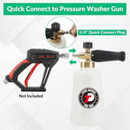 Tool Daily Foam Cannon for Pressure Washer with Car Wash Soap, Adjustable Snow Foam Lance, Additional Orifice Nozzle 1.1mm, 1/4” Quick Connect