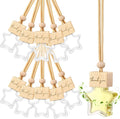 12 Pcs Star Shaped Car Fragrance Diffuser Bottle Bulk - Appreciation Gifts Set Hanging Glass Diffusers with Inspirational Message for Coworker Teacher Staff Thank You Gift (Thank You)