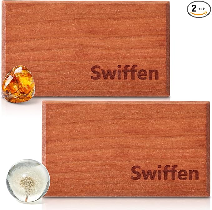 2 Pcs Wood Car Air Freshener Starter Refill Kit Car Odor Eliminator, Scent Deodorizer Vehicle Scent Diffuser for Cabin, Truck & Suv Visor Clip, No Clip Included(Amber, Earthy)