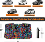 Windshield Sun Shade Umbrella for Car Foldable Umbrella Front Window Sunshade UV Block Windshield Shades for Sedan, SUV, Hatchbacks 57 * 31" (Abstract)