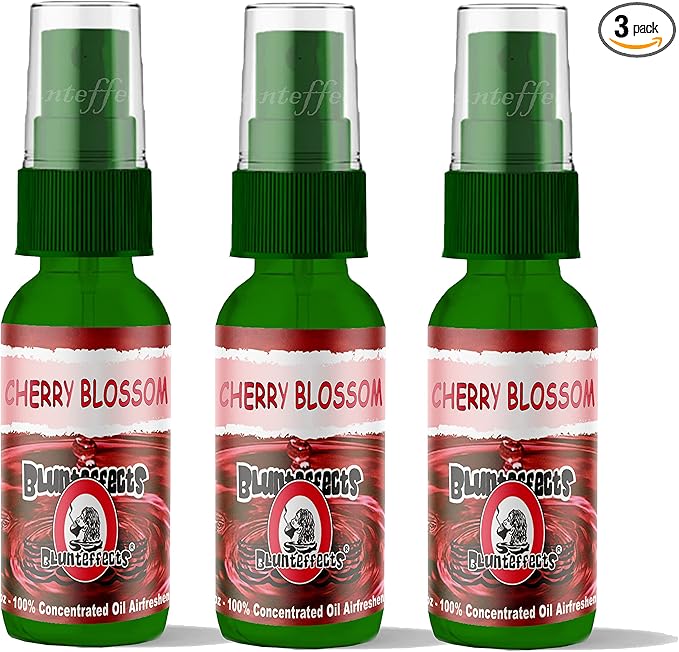 Blunteffects Blunt Effects 100% concentrated Air Freshener Car/Home Oder Neutralizing Spray (3 Pack) [Choose The Scent] (Cherry Blossom)