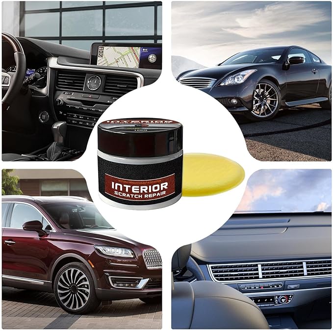 Dashboard Restorer for Car Interior, Sturdy and Long-Lasting Finish, 100g, UV Protection Dashboard Wax, Car Scratch Repair Kit, UV Protection and Anti-Fade Formula, for Daily Use Or Resale Value