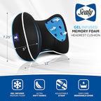 Sealy Memory Foam Neck Pillow for Car or Office Chair – Cervical Neck Pillow, Cooling Car Headrest Pillow or Office Chair Cushion for Neck