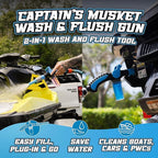 Captain's Musket Pressure Washer Gun with Eco-Friendly Foam Cannon, Adjustable Nozzle, Quick-Connect Hose, and Multi-Surface Cleaning Capability - Power Washer and Car Wash Kit