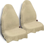 Car Seat Towel Cover, 2 Pack Universal Front Seat Protector for Cars, SUVs and Trucks, Sweat Towel Car Seat Cover for Gym, Yoga, Swimming, Pets and Family Travel, Beige,