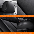 Seat Covers, Car Seat Covers Front Seats, Car Seat Cover, Car Seat Protector Waterproof, Car Seat Cushion Nappa Leather, Black Seat Covers Carseat Cover Universal Fit for Most Cars
