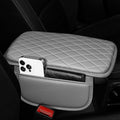 Center Console Cover for Cars Fit for Jeep Grand Cherokee L Leather Armrest Covers with 2 Storage Bags(Grey)