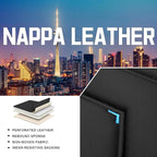 CTDS Car Seat Covers for Chevy Trax 2015-2026, Stylish Sport Seat Cover, Premium Nappa Leather Car Seat Cover. Automobile Seat Covers Sets.(Standard 5 Seats/Black Blue)