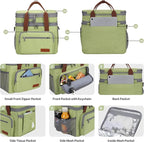 Maelstrom Lunch Box, 23L Insulated Lunch Bag, Expandable Double Deck Cooler Bag, Lightweight Leakproof Tote Bag With Side Tissue Pocket, Suit For Men and Women (C. Green)