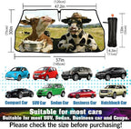 Funny Cow Driving Car Sunshade Umbrella Fun Cow Drink Milk Windshield Sun Shade for Car Retractable Umbrella Sunshades for Front Window Sun Shades Cover Visor Portector Block UV Rays