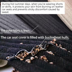 Suninbox Car Seat Covers,Cloth Cars Seat Covers,Universal Fabric Car Seat Covers,Front Seats Only Air Bag Compatible,Cooling Car Seat Protector,Buckwheat Hull Breathable Comfortable Ventilated,Black
