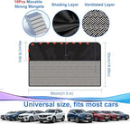 Rear Window Sun Shade, 2 PCS Magnetic Double Layer Car Side Window Sun Shades for Baby, Half Blackout & Half See-Through Back Window Covers for Sun & Privacy Protection,Car Window Accessories