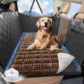 Backseat Dog Bed Non-Slip, Dog Bed for Car Back Seat Soft and Comfortable, Back Seat Pet Bed Mat for Travel, Pet Car Blanket for Backseat Extender and Seat Covers Brown (51”X 23.5”)