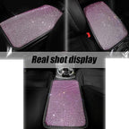 ZKFAR Pack-1 Bling Car Armrest Cover, 8.66" x 11.81" Cute Charming Auto Center Console Protective Cover, Luster Crystal Rhinestone Car Arm Rest Cushion Pad (Pink)
