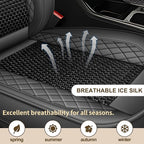 TTX LIGHTING for Hyundai Sonata 2007-2026 Car Seat Covers, Breathable Ice Silk & Leather Seat Protector, Cool & Anti-Sweat for Long Driving, Airbag Compatible, 2 Front Seats (Black&Gray)