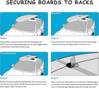 AQUBONA Universal Car Soft Roof Rack Pads，Luggage Carrier Capacity Load 158lb for Kayak/Canoe/Surfboard/Paddle with Adjustable & Steady Tie-Down Straps and Storage Bag