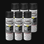 Rust-Oleum 248656-6PK Stops Rust Professional Grade Undercoating Spray Paint, 15 oz, Rubberized Black, 6 Pack