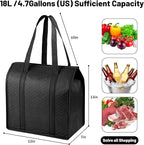 Insulated Grocery Bags with Zippered top Frozen Food Shopping Groceries Travel Insulated Tote Cooler Thermal Bags
