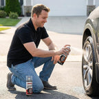 Wheel Cleaner & Tire Shine Kit - 2 Pack 14 oz Bottles, Heavy Duty Car Care Bundle with Cleaning Wheel Cleaner, Long-Lasting Tire Shine Spray & Wash Brush – Complete Car Detailing Essential