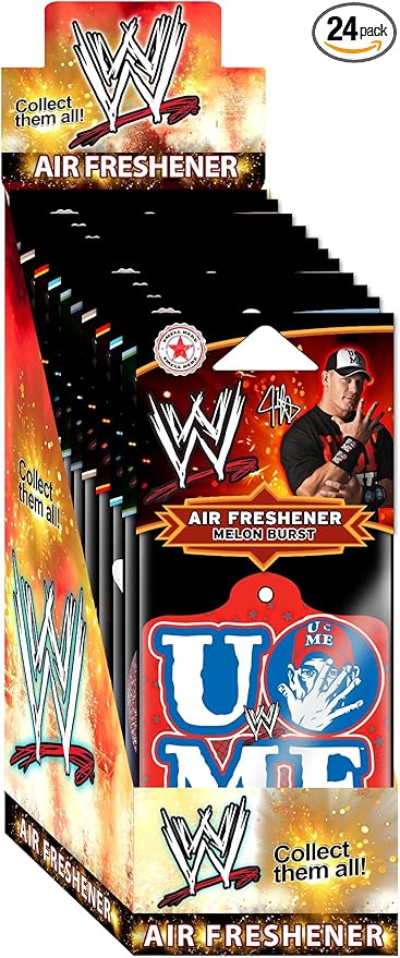 WWE Wrestler Hanging Scented Air Freshener 24ct for House and car