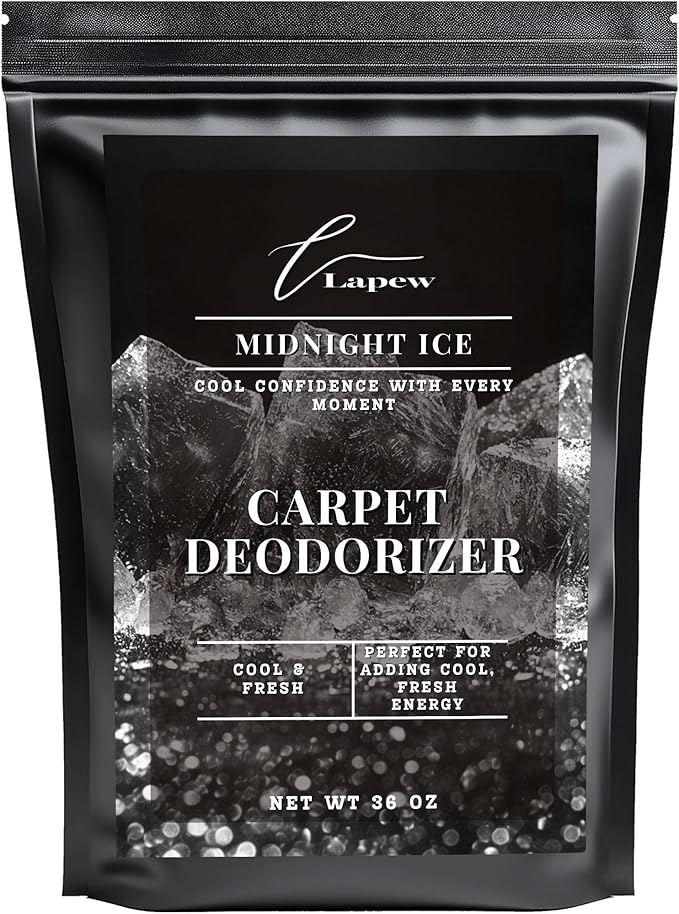 Lapew Midnight Ice Carpet Deodorizer Powder - Pet Safe Freshener for Vacuuming | Scented Odor Eliminator for Home | 36 oz