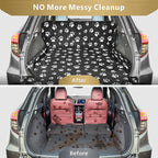 F-color SUV Cargo Liner for Dogs, Water Resistant Pet Cargo Cover Dog Seat Cover Mat for SUVs Sedans Vans with Bumper Flap Protector, Non-Slip, Large Size Universal Fit, Paw Print