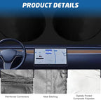 Car Windshield Sun Shade, Reflective Windshield Sunshade with Storage Pouch for UV Rays & Heat Protection, Foldable Sun Blocker Fits Sedan, SUV & Hatchback