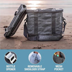 CleverMade Collapsible Insulated Cooler Bag – Leakproof Soft Cooler for Beach, Travel, Car – Bottle Opener