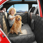 Back Seat Extender for Dogs – Waterproof Dog Seat Cover for Back Seat with Door Protection, Easy to Use and Clean, Hard Bottom, Holds 420 lbs Dog Hammock for Cars, SUVs & Small-Size Trucks