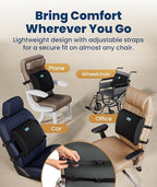 Everlasting Comfort Lumbar Support Pillow for Office Chair - Memory Foam Back Cushion for Car Seat - Promotes Better Posture, Back Pain Relief - Ideal Gaming and Desk Chairs Work and Home Essentials