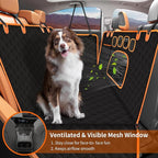 Dog Hammock for Car with Mesh Window - Tesla Model 3, SUV, Sedan, Waterproof Heavy Durable Hammock, Scratch Proof Nonslip with Seatbelt and Side Flaps, Dog Car Seat Cover for Pets