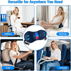 Lumbar Support Pillow for Office Chair - Memory Foam Lumbar Pillow with Detachable Strap & Breathable Cover, Ergonomic Back Support for Office Chair, Car, Bed Rest (Blue)