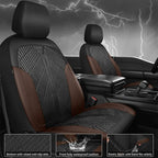 CAR PASS Waterproof Black Brown Car Seat Covers Front Seat Covers Neoprene Wetsuit,All-Weather Non-Slip Durable,Universal Fit for SUV Sedans Trucks Automotive,Airbag Compatible,3D Emboss Black Brown