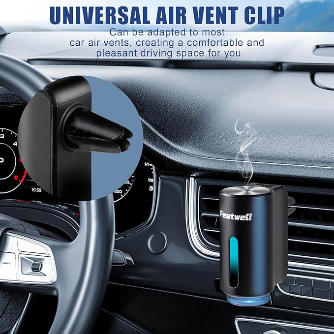 FeatWell Car Aromatherapy/Fragrance car Air fresheners/Humidifier Essential Oil Diffuser for Vehicle (Black)
