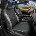 Lolcar Rav4 Seat Covers for Toyota RAV4 2019 2020 2021 2022 2023 2024 2025 LE,XLE,XLE Premium,Limited,Car Seat Cover for Trucks SUV,Waterproof Seat Cushion Full Set,Neoprene (Black Gray Grid)
