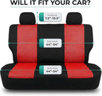 FH Group Automotive Rear Car Seat Covers for SUV, Trucks, Sedan and More - Universal Fit Front High Back & Rear Solid Bench Design Interior Accessories - 3D Mesh Fabric Center Panel - Red