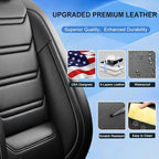 Fit Cruze Car Seat Covers for Select Chevrolet/Chevy Cruze 2011-2019 - Premium Full Coverage Leather, Airbag Compatible, Waterproof & All Weather Seat Cushion Protector, Full Set, Black