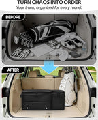 Golf Trunk Organizer with Built-in Hard Frame & Insulated Cooler Compartment, Ventilated Shoe Storage for 2 Pairs(Up to Mens US 11), Car Trunk Locker for Balls, Tees, Polos, Gloves - Black