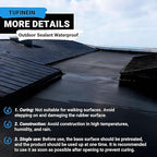 Rubber Liquid Waterproof Sealant, TUFINEIN 53oz/1.5kg Black Quick Drying Multi Surface Foundation Leak Repair - Roof Gutters Basement Sealer Waterproof - Indoor & Outdoor Flexible Rubber Paint