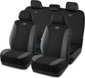 Skechers Seat Covers, Premium Breathable Polyester Seat Covers, Car Seat Covers Full Set Airbag Compatible, Automotive Comfort for Most Cars, Vans, Trucks, SUVs (Full Set,Grey)