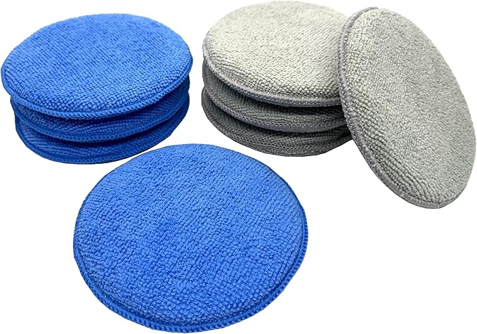8-Pack 5" Microfiber Wax Applicator Pads & Professional Car Wax Applicator, Foam Polishing Pads for Car Fine Polishing & Cleaning