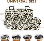 Backseat Cover for Dogs, Waterproof and Non-Slip Pet Bench Seat Covers, Car Seat Protector for Back Seat, Universal Size Rear Car Seat Cover Fits Cars, Trucks and SUVs, L-Leopard&Black
