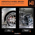 Suds Lab WB Premium Detailing Wheel Brush for All Vehicle Types – 17.7" Ultra-Soft and Scratch-Free Reusable Rim, Wheel, and Tire Brush for Deep Cleaning