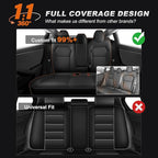 AOMSAZTO Car Seat Cover Fit for Tesla Model 3 2024 2025 (Not for Performance) - Full Set Black Seat Covers(with Armrest Cover)