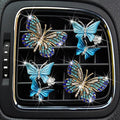 4 Pcs Blue Bling Butterfly Car Air Fresheners Vent Clips Diffuser Vent Clip Rhinestone Diamond Decoration Car Interior Decor Cute Accessories for Women, Automotive Air Fresheners（2 styles）